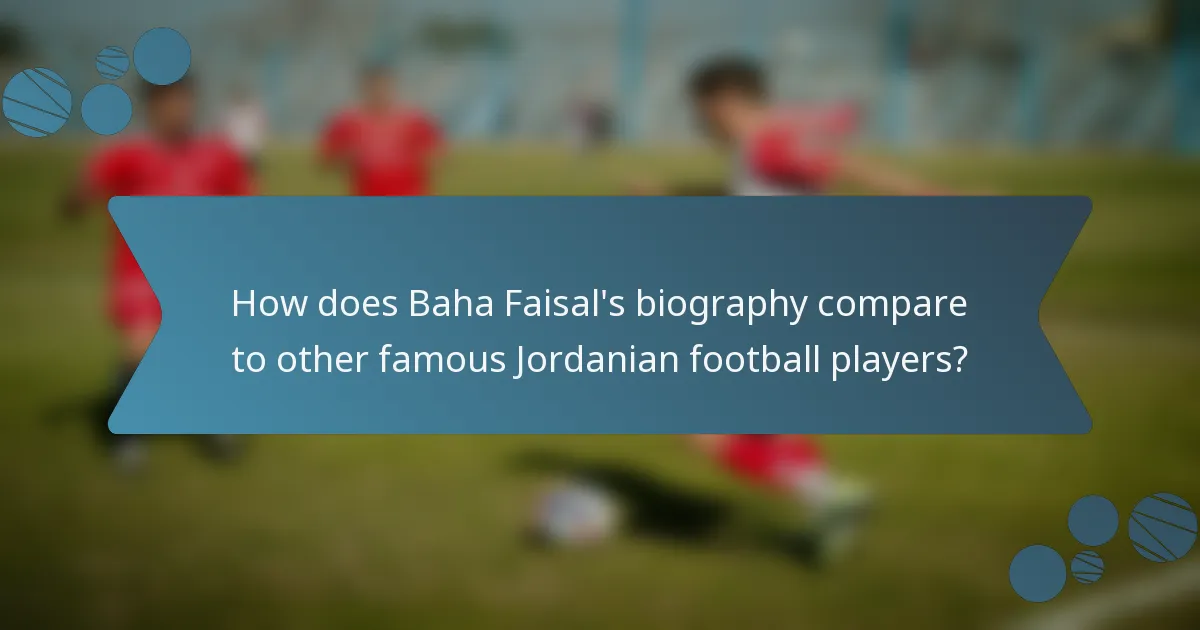 How does Baha Faisal's biography compare to other famous Jordanian football players?
