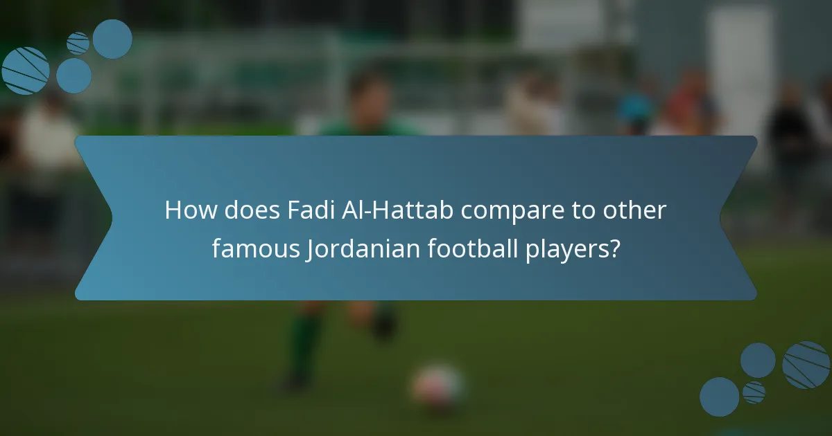 How does Fadi Al-Hattab compare to other famous Jordanian football players?
