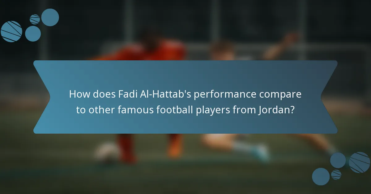 How does Fadi Al-Hattab's performance compare to other famous football players from Jordan?