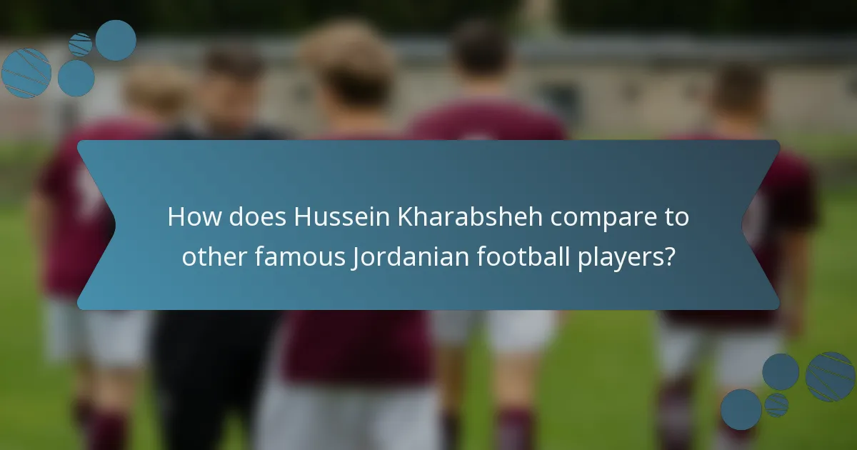 How does Hussein Kharabsheh compare to other famous Jordanian football players?