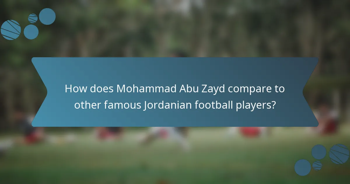 How does Mohammad Abu Zayd compare to other famous Jordanian football players?