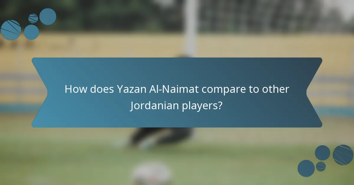 How does Yazan Al-Naimat compare to other Jordanian players?