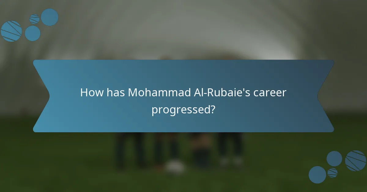 How has Mohammad Al-Rubaie's career progressed?