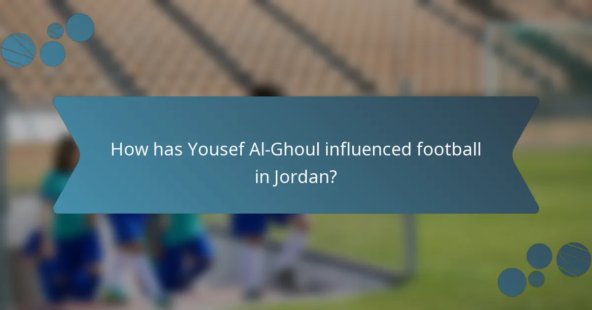 How has Yousef Al-Ghoul influenced football in Jordan?