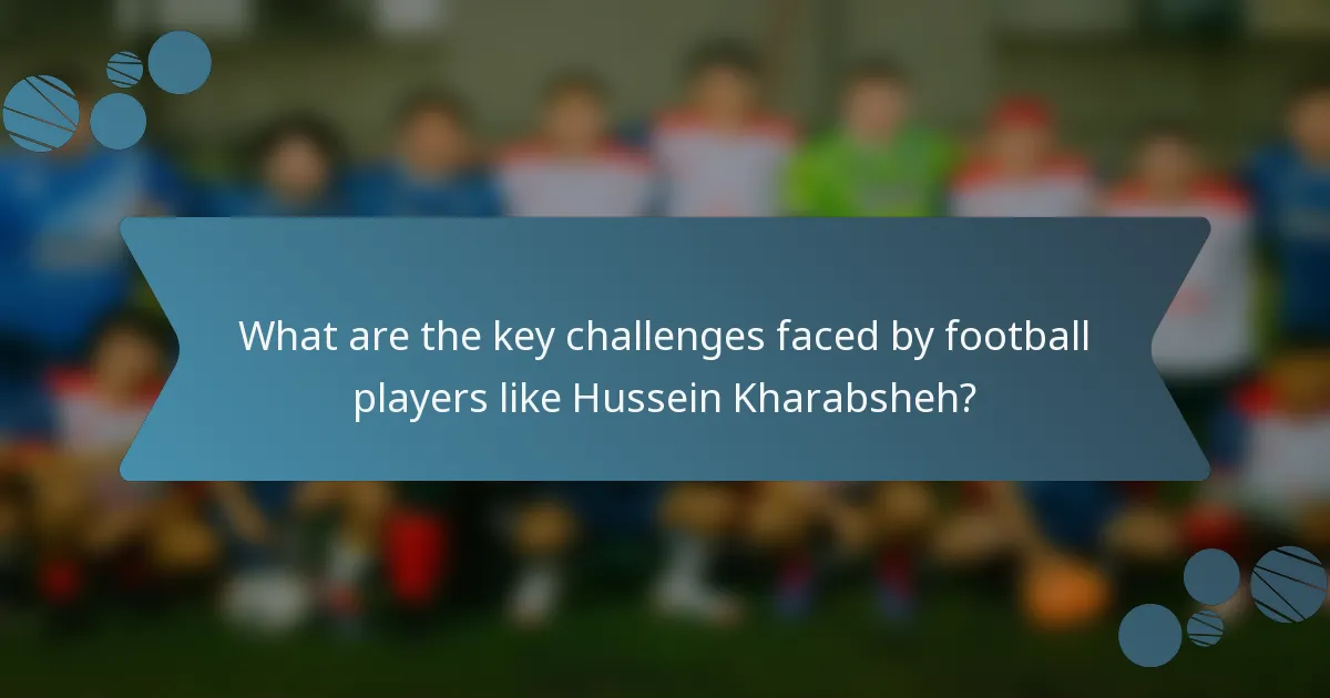 What are the key challenges faced by football players like Hussein Kharabsheh?
