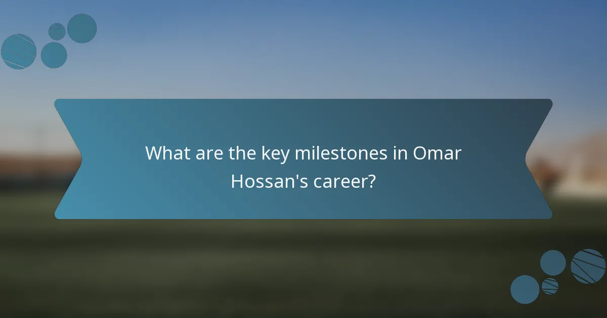 What are the key milestones in Omar Hossan's career?