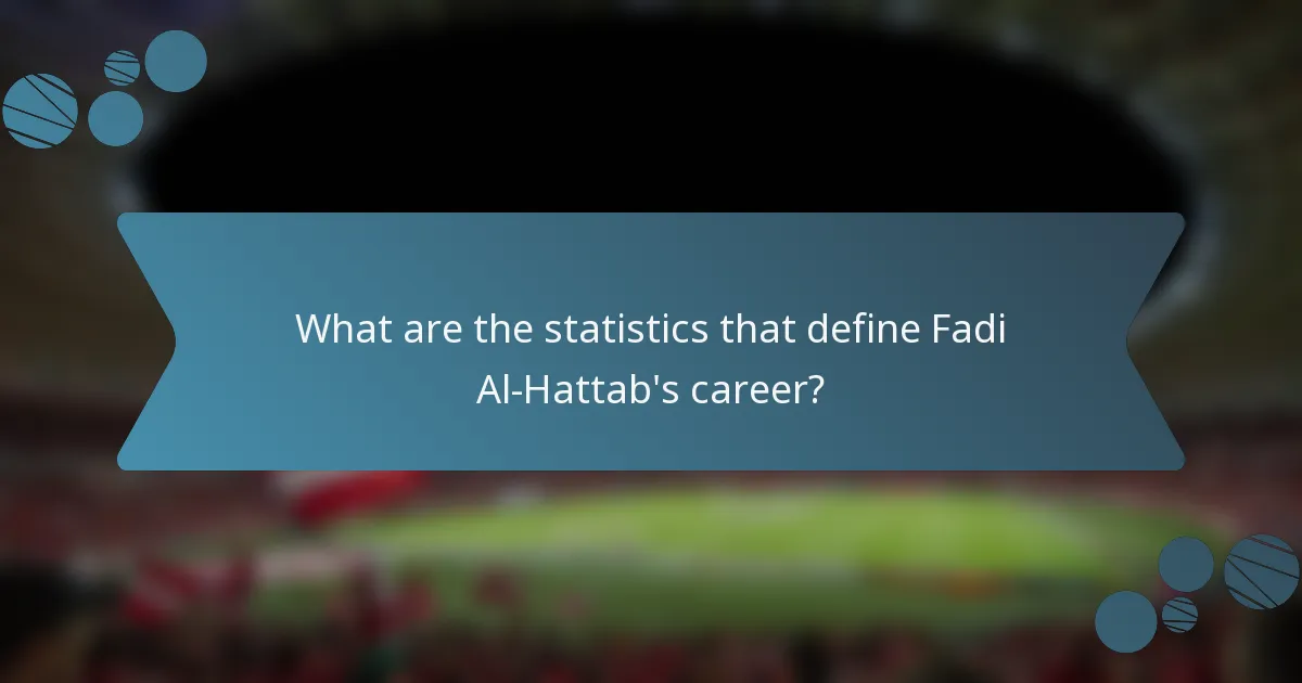 What are the statistics that define Fadi Al-Hattab's career?