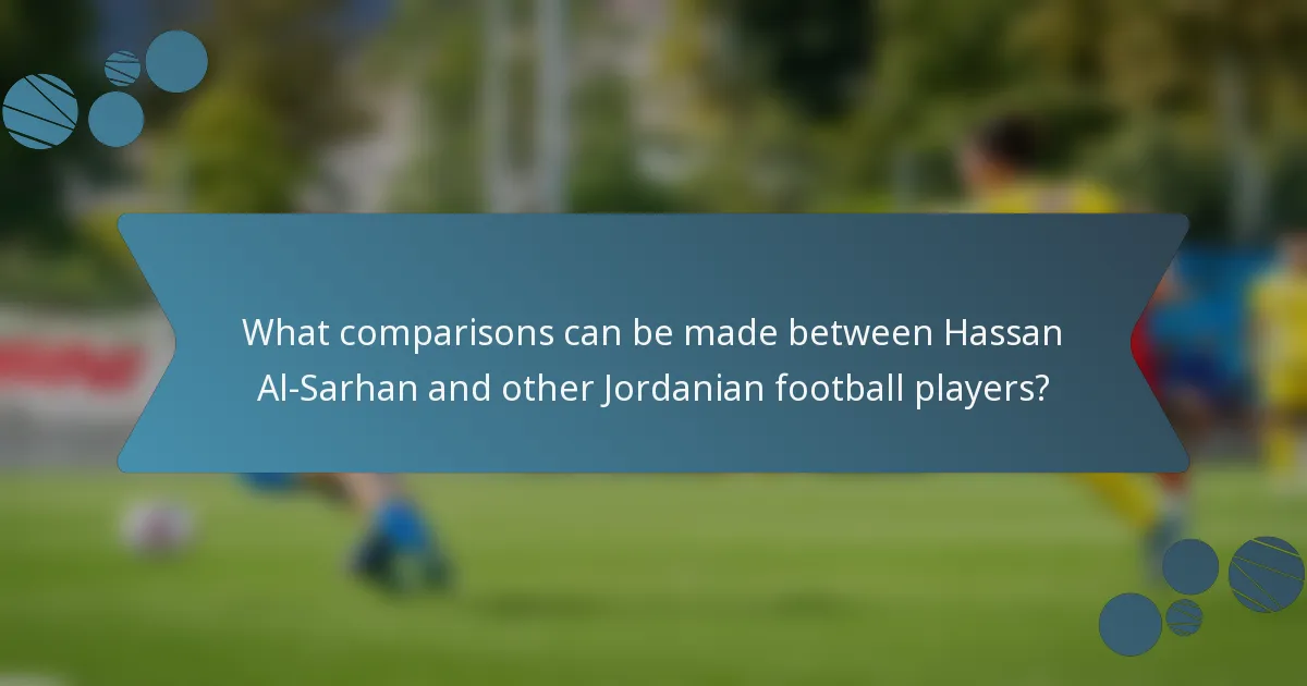 What comparisons can be made between Hassan Al-Sarhan and other Jordanian football players?