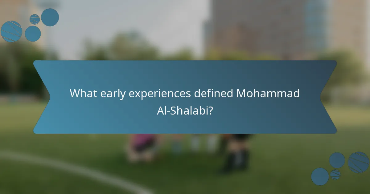 What early experiences defined Mohammad Al-Shalabi?