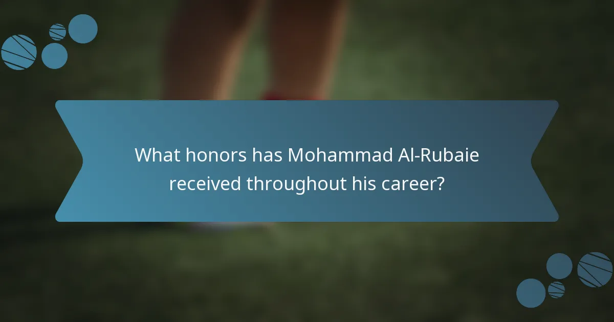 What honors has Mohammad Al-Rubaie received throughout his career?