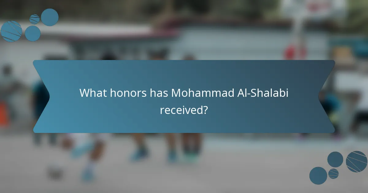 What honors has Mohammad Al-Shalabi received?