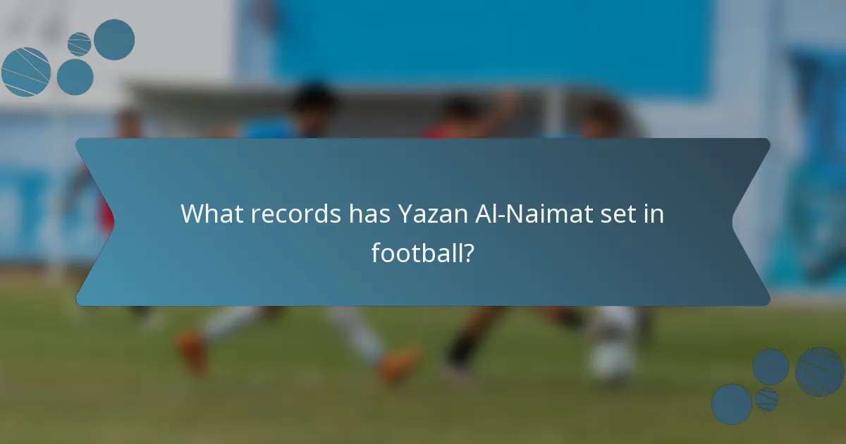 What records has Yazan Al-Naimat set in football?