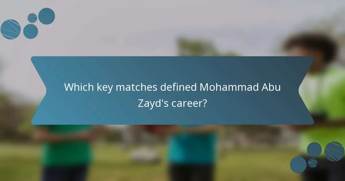 Which key matches defined Mohammad Abu Zayd's career?